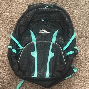 High Sierra Black and Teal Backpack